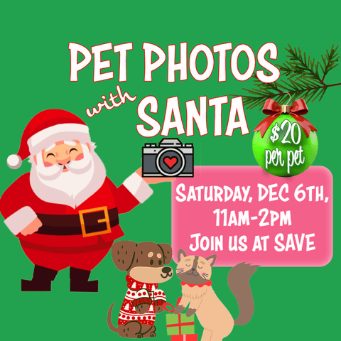 Pet photos with santa at SAVE
